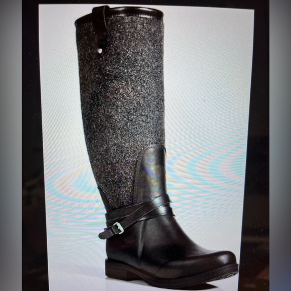 UGG Tall Wool Riding Rain Boots Size 8 Womens - Picture 2 of 9